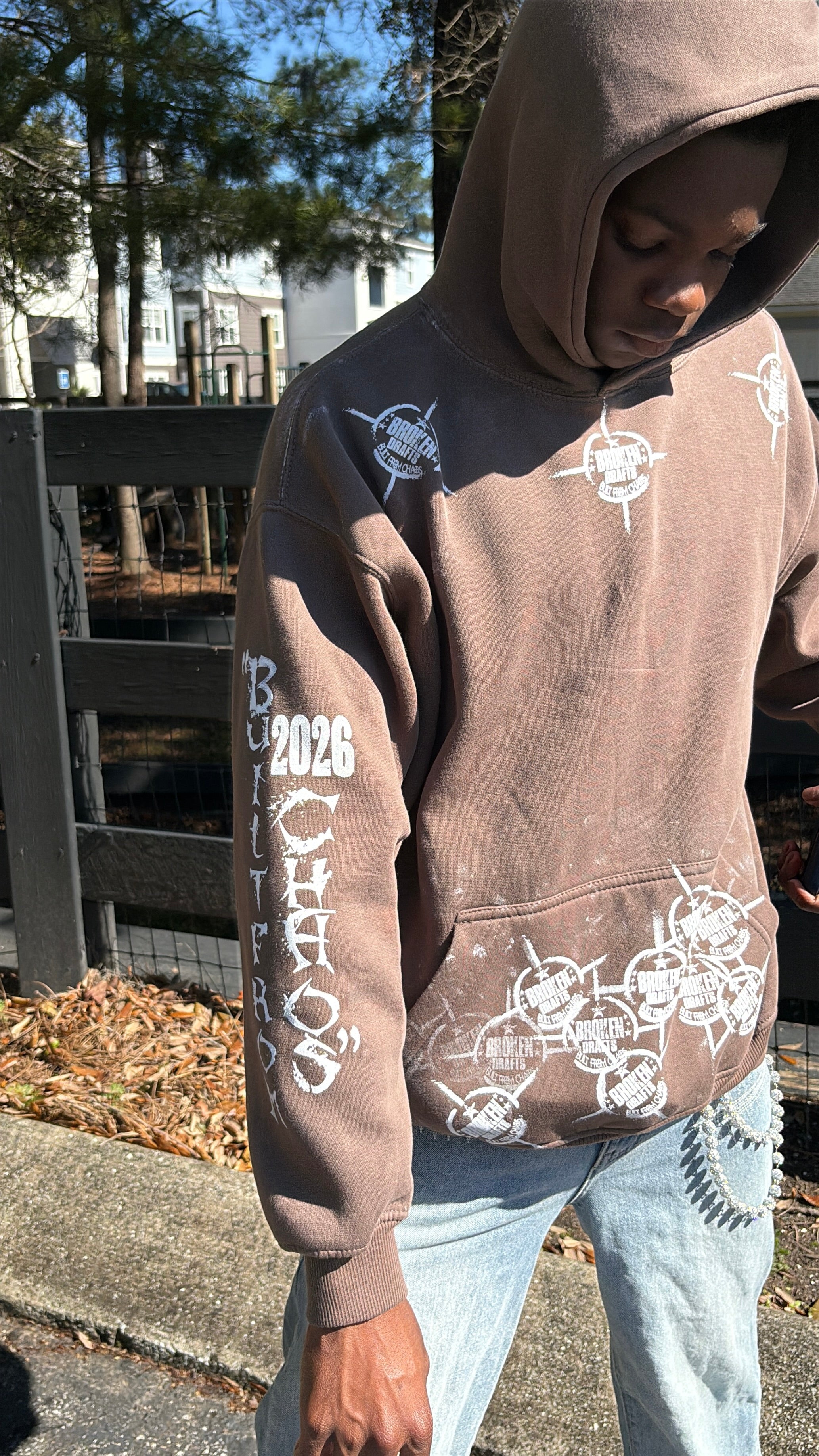 1OF1 Brown Oversized Hoodie